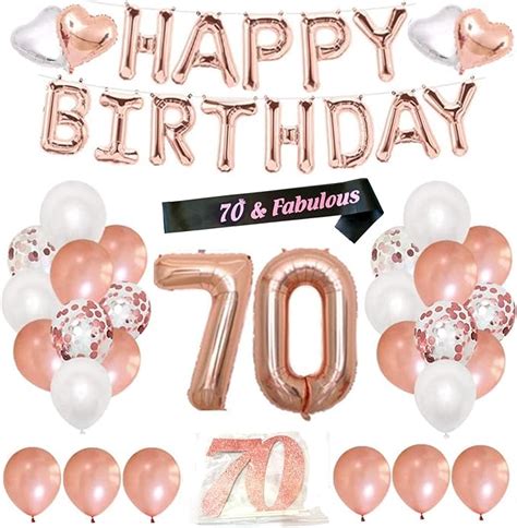 Finypa 70th Birthday Decorations For Women 70th Happy Birthday