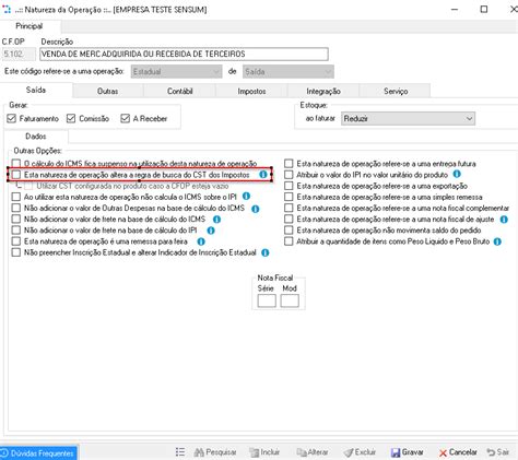 Como Cadastrar Uma Natureza De Opera O Cfop