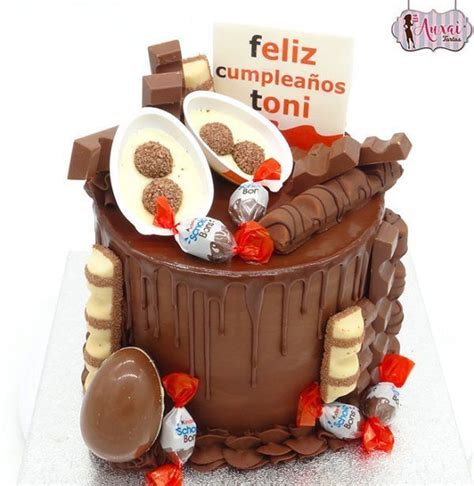 Tarta Kinder Drip Cake Sin Fondant Tartas Personalizadas En Madrid