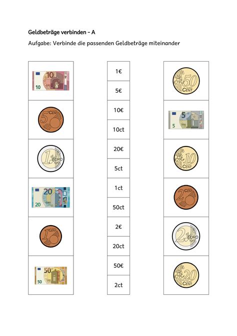 The Worksheet For Counting Money In German