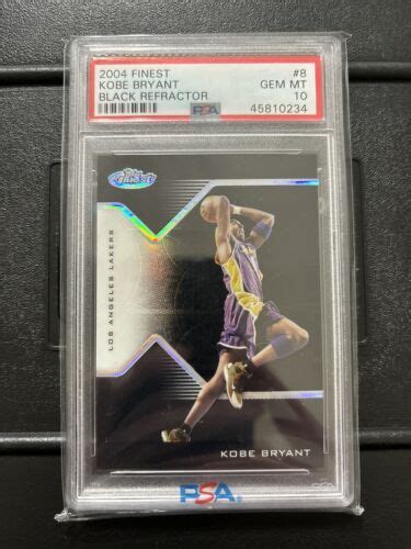 Topps Finest Kobe Bryant Black Refractor Psa Gem