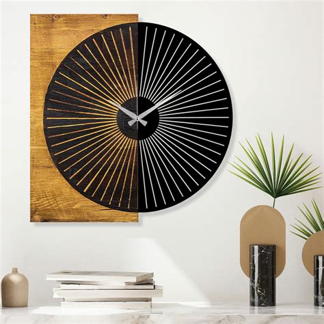 Ceas De Perete Wooden Clock 28 Lemn Metal Dimensiune 56 X 3 X 58 Cm