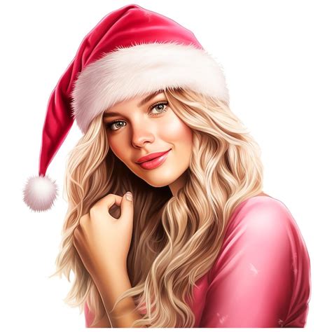 Premium Ai Image A Cartoon Girl With Christmas Cap