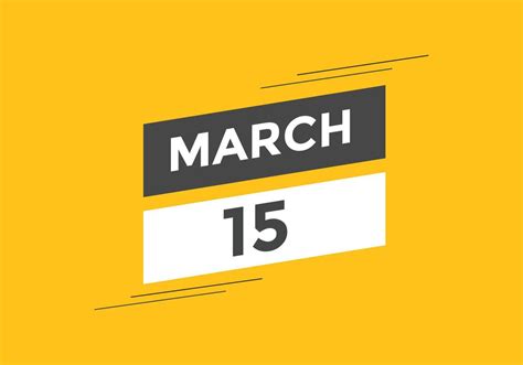 March 15 Calendar Reminder 15th March Daily Calendar Icon Template