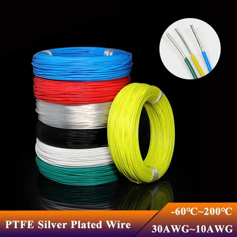 5M 10M PTFE Silver Plated Wire 30AWG 10AWG High Purity OFC Electronic