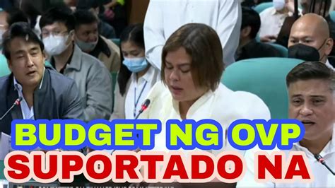 BUDGET NG OVP INDAY SARA DUTERTE SUPPORTADO NA SA SENATE YouTube