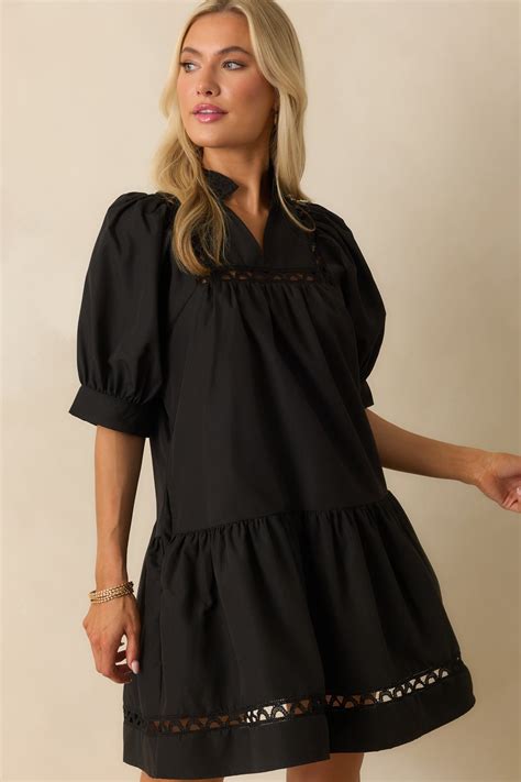 black embroidered eyelet mini dress womens casual dress red dress