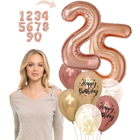 Ballonstrauss Rose Gold Geburtstag Personalisierbare Zahlen Alles