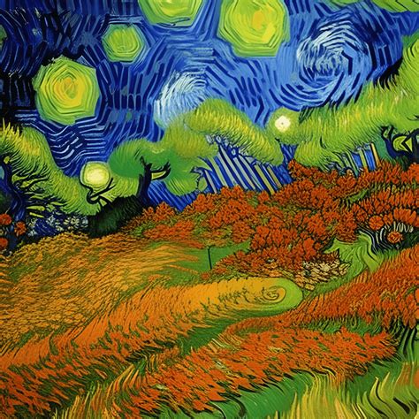 Gráfico del bosque místico en estilo Van Gogh Creative Fabrica