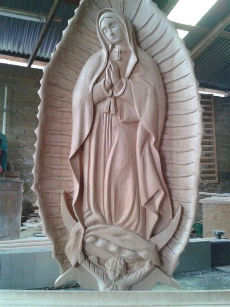 Virgen De Guadalupe Acanto Carpinter A Fina Oaxaca Arte De Talla De