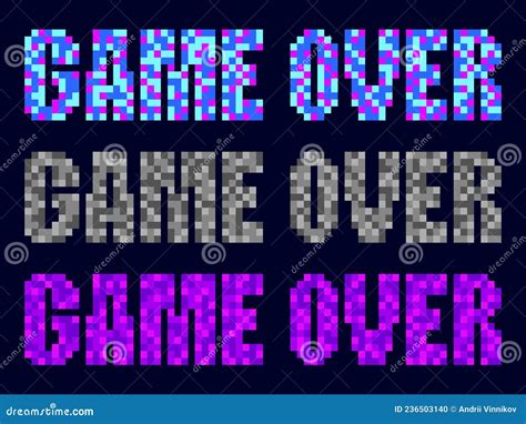 Game Over, Pixel Art. Pixel Text Informing about the Loss in the Game ...