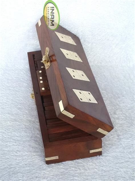 Exclusive Design Sheesham Wood Box With 28 Wooden Domino Chip Set Buy