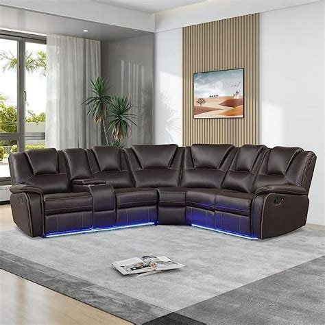 Leather Sectional Sofas With Recliners And Cup Holders | Cabinets Matttroy