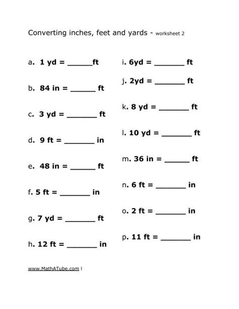 Inches Feet Yards Chart Atelier Yuwa Ciao Jp