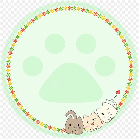 Green Paw Print Border
