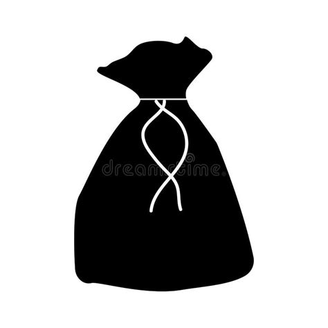black sack  bag  pouch icon stock vector illustration  reward