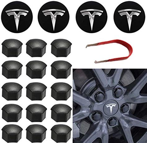 ThinSGO Tesla Model 3 Y S X Kit de cache moyeux 4 cache écrous 20