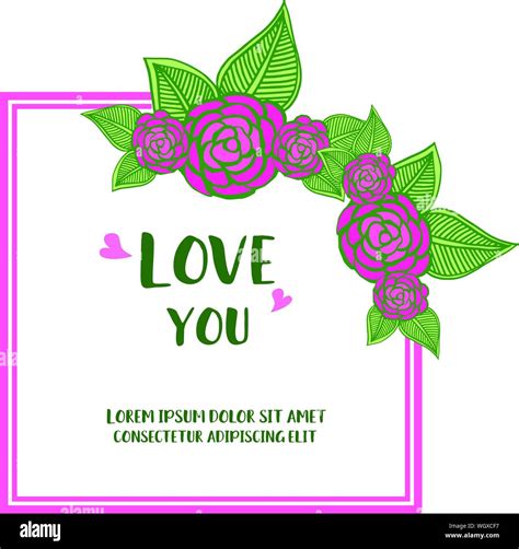 Place For Your Text Greeting Card Love You With Rose Pink Flower