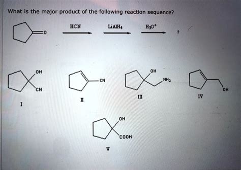 What Is The Major Product Of The Following Reaction S Solvedlib