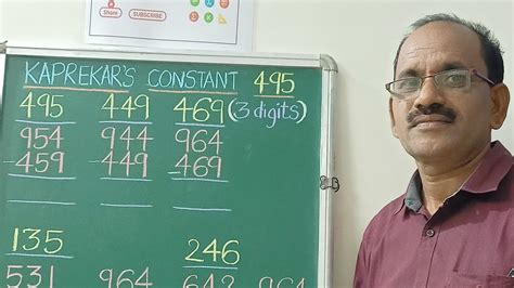 Kaprekar S Constant Digits Invented By Dr Kaprekar Youtube