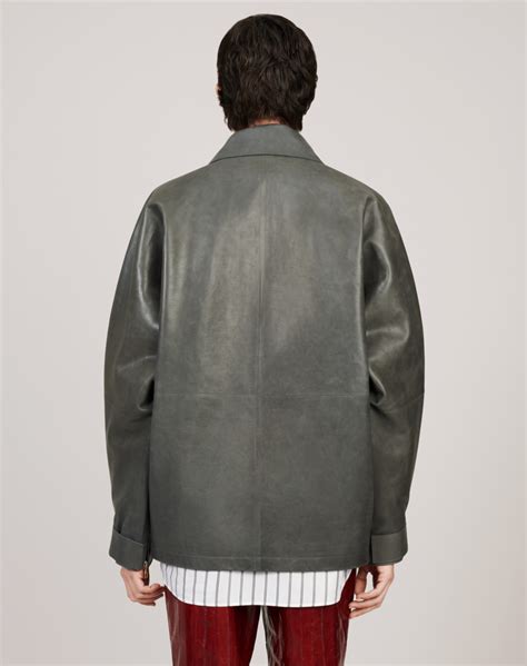 Men S LEATHER SHORT CAR COAT Dunhill TW Online Store