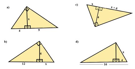 MANIA DE CALCULAR Exercícios sobre relações métricas no triângulo