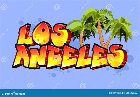 Los Angeles Graffiti Styled Vector Logotype Design Stock Vector