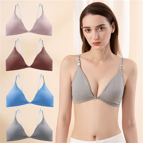 Womens Front Button Type Wireless Underwear Gather Upwrap Chest Tube