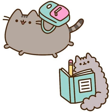 Back To School Pusheen Liked On Polyvore Featuring Filler Backgrounds