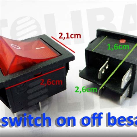 Jual Saklar Switch On Off Kotak Besar Kaki Pin Warna Merah