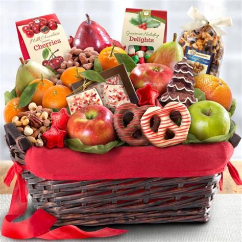 Holiday Chocolate, Nuts and Fresh Fruit Gift Basket - AA4048 - A Gift ...