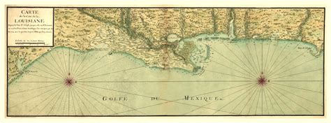 United States 1732 Gulf Coast Kroll Antique Maps