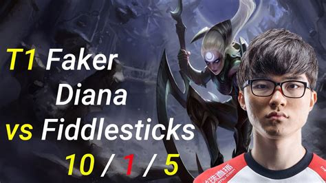 SKT T1 Faker Diana Jungle Vs Fiddlesticks KR SoloQ Patch 11 15 YouTube