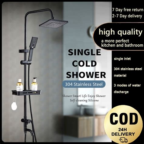 Stainless Steel Rain Shower Set Hot And Cold Bathroom Pressurized Shower With Faucet