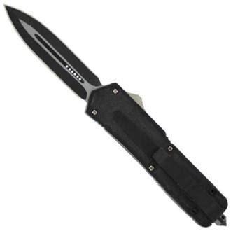 Automatic Titan Black OTF Switchblade Double Edge Knife