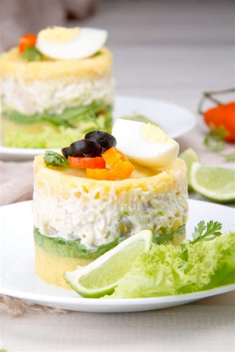 Causa Lime A De Pollo Chicken Filled Layered Potato Dish Eat Peru