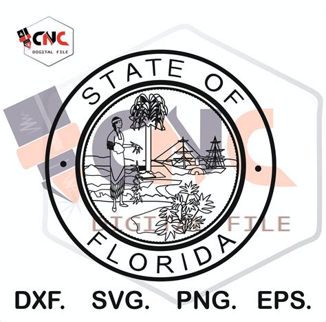 Florida State Seal Svg Vector Dxf Etsy