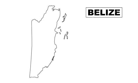 Premium Vector | Belize vector map outline