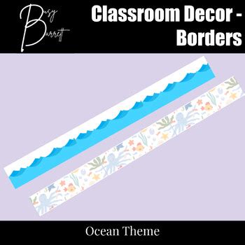 Ocean Theme Bulletin Boarders by Barrett's Buzziness | TPT