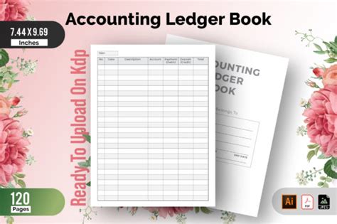 Accounting Ledger Book Kdp Interior Graphic By Raw Vector Creative