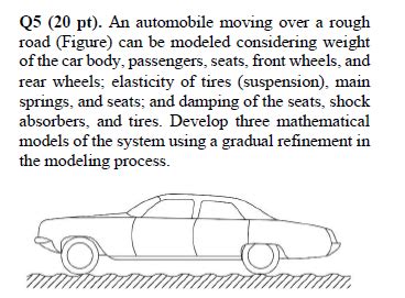 Solved Q Pt An Automobile Moving Over A Rough Road Chegg