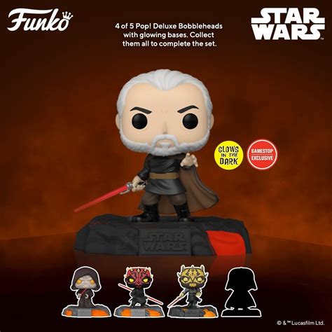 New Pop Star Wars Red Saber Series With Count Dooku Aka Darth Tyranus