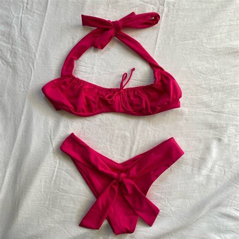 Frankie S Bikinis Swim Frankies Bikinis Hot Pink Swimsuit Poshmark