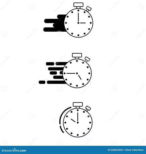 A Set Of Black And White Timer Icons Timer And Stopwatch Icons