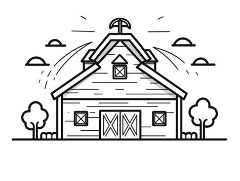 Barn Coloring Page For Download - Coloring Page