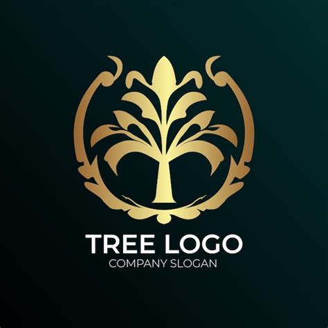 Premium Vector | Free vector golden tree logo