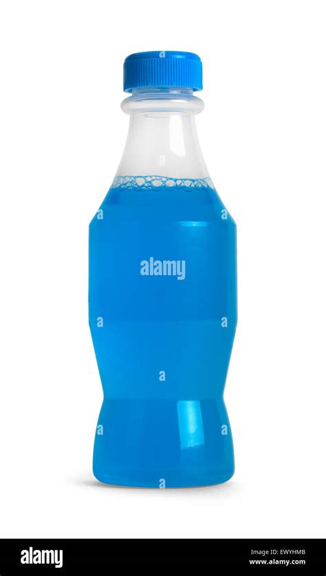 Pop Bottle with Blue Drink Isolated on White Background Stock Photo - Alamy