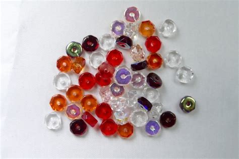 Czech Glass Faceted Rondel Beads 3x6 Mm Mix Strawberry Field Czech