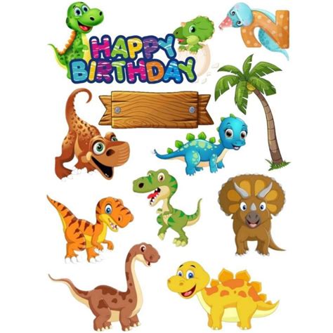 Jual TOPPER CAKE ULANG TAHUN KARAKTER HIASAN KUE TART DINOSAURUS