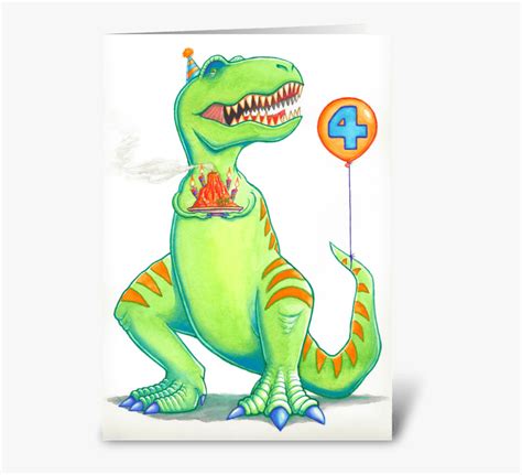 T Rex Birthday Greeting Card Cartoon Free Transparent Clipart